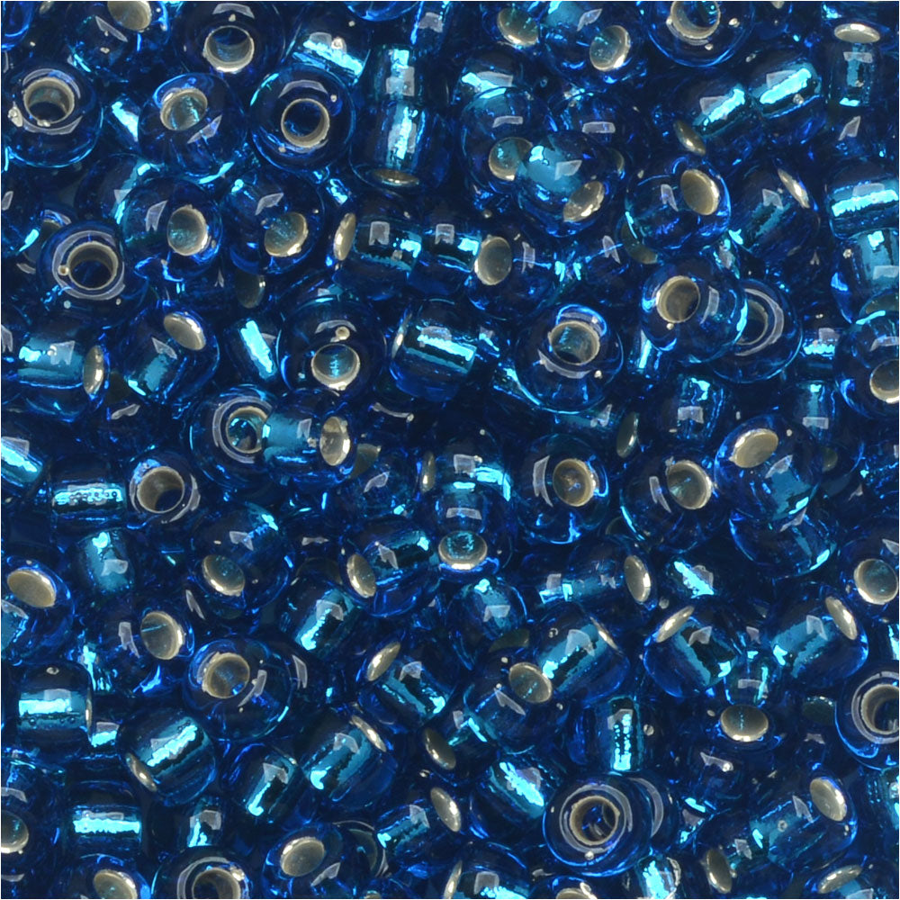 Miyuki Round Seed Beads, 8/0, #925 Silver Lined Capri Blue (22 Gram Tube)