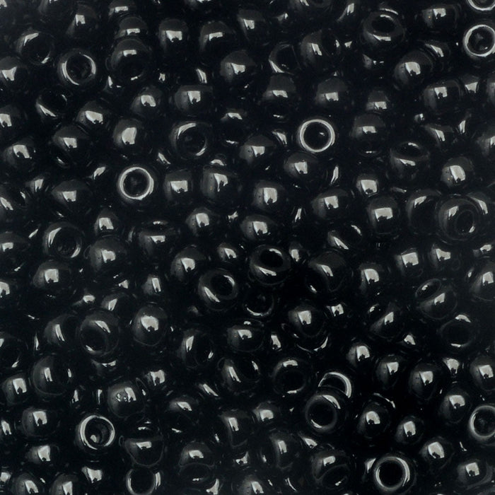 Miyuki Round Seed Beads, 8/0, #9401 Black Opaque (22 Gram Tube)