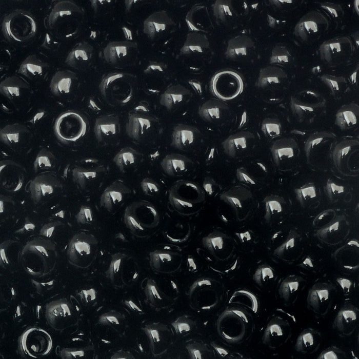Miyuki Round Seed Beads, 8/0, #9401 Black Opaque (22 Gram Tube)