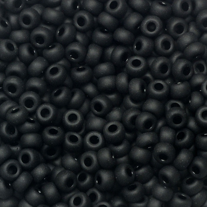 Miyuki Round Seed Beads, 8/0, #9401F Matte Black (22 Gram Tube)