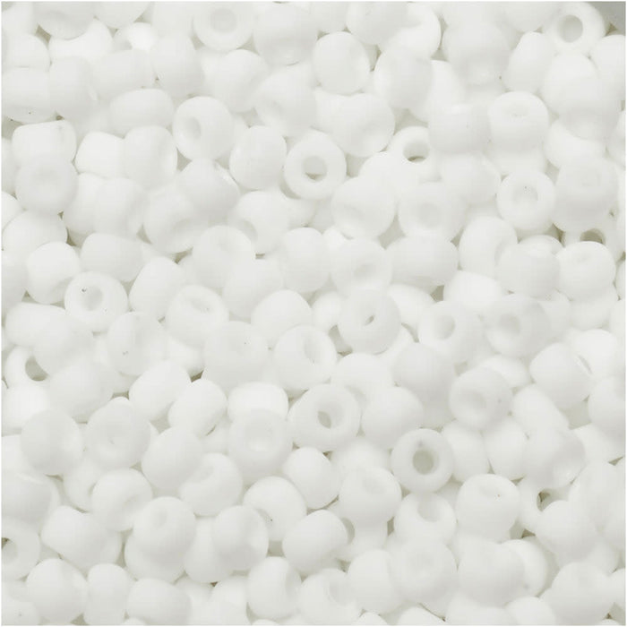 Miyuki Round Seed Beads, 8/0, #9402F Matte White (22 Gram Tube)