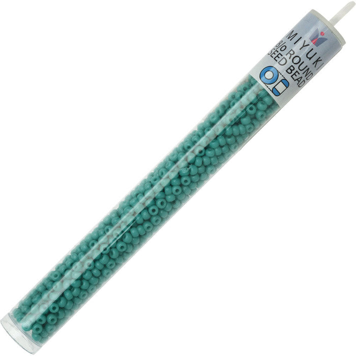 Miyuki Round Seed Beads, 8/0, #9412 Opaque Turquoise Green (22 Gram Tube)