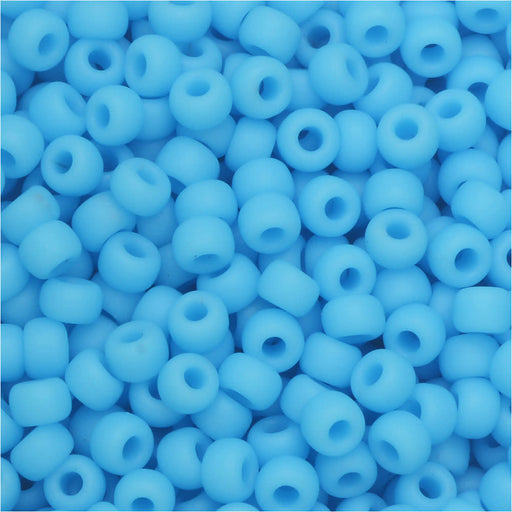 Miyuki Round Seed Beads, 8/0, #9413F Matte Opaque Light Blue (22 Gram Tube)