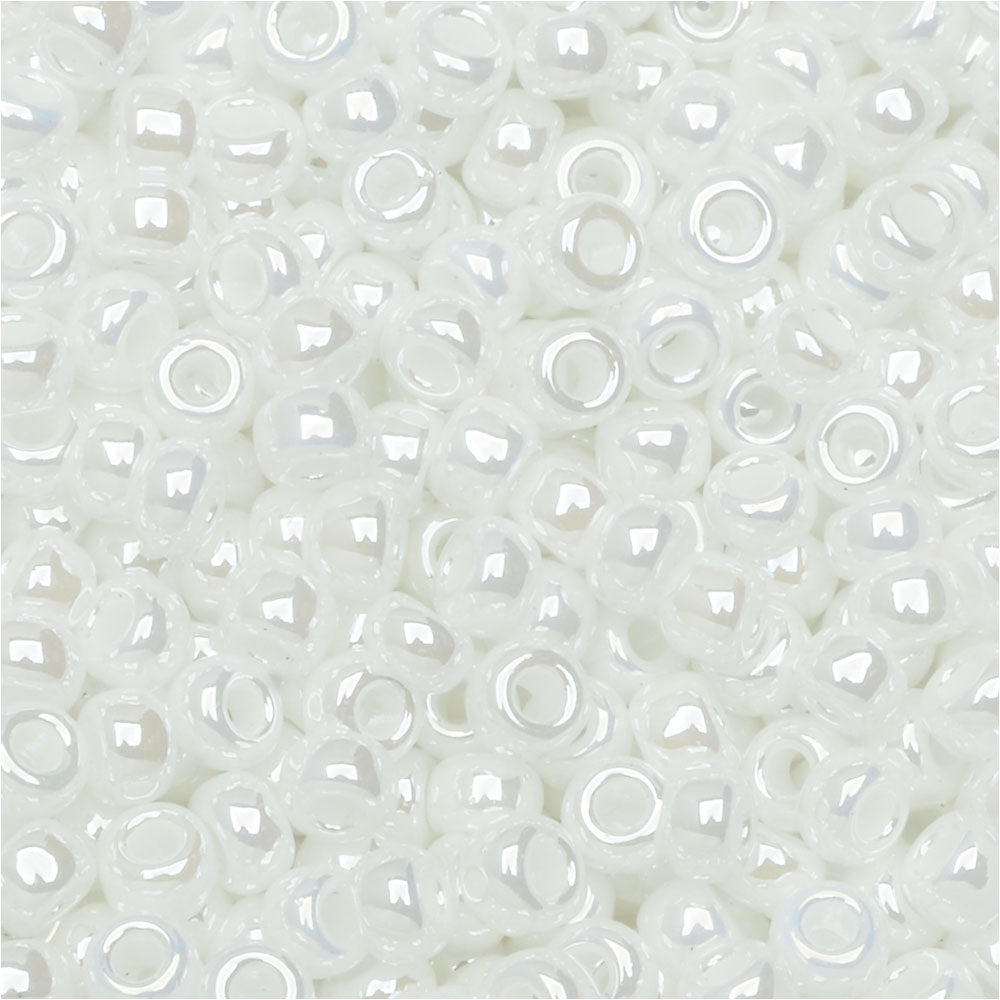 Miyuki Round Seed Beads, 8/0, #9420 White Pearl Ceylon (22 Gram Tube)