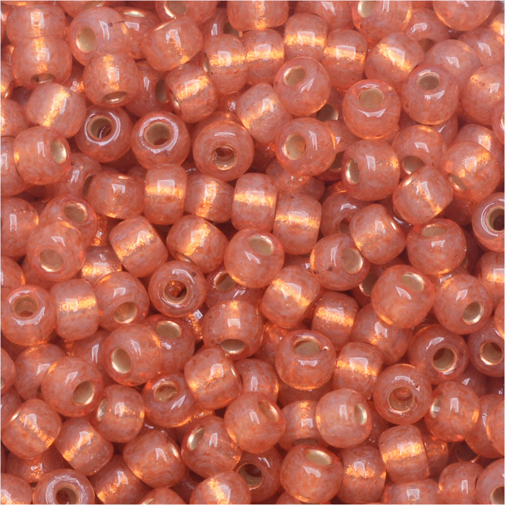 Miyuki Round Seed Beads, 8/0, #94233 Duracoat Silver Lined Rose Gold (22 Gram Tube)