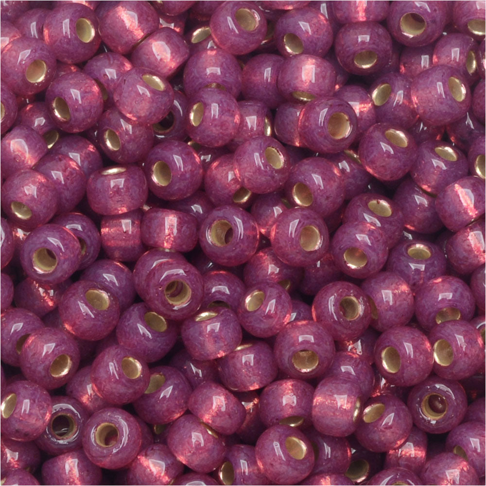 Miyuki Round Seed Beads, 8/0, #94247 Duracoat Silver Lined Fuchsia (22 Gram Tube)