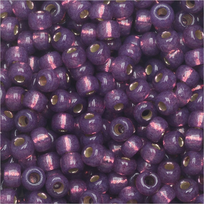 Miyuki Round Seed Beads, 8/0, #94248 Duracoat Silver Lined Dk Lilac (22 Gram Tube)