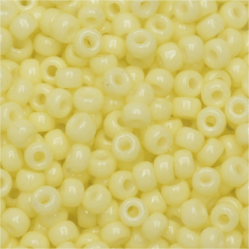 Miyuki Round Seed Beads, 8/0, #94451 Duracoat Opaque Dyed Pale Yellow (22 Gram Tube)