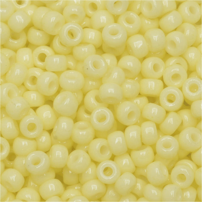 Miyuki Round Seed Beads, 8/0, #94451 Duracoat Opaque Dyed Pale Yellow (22 Gram Tube)