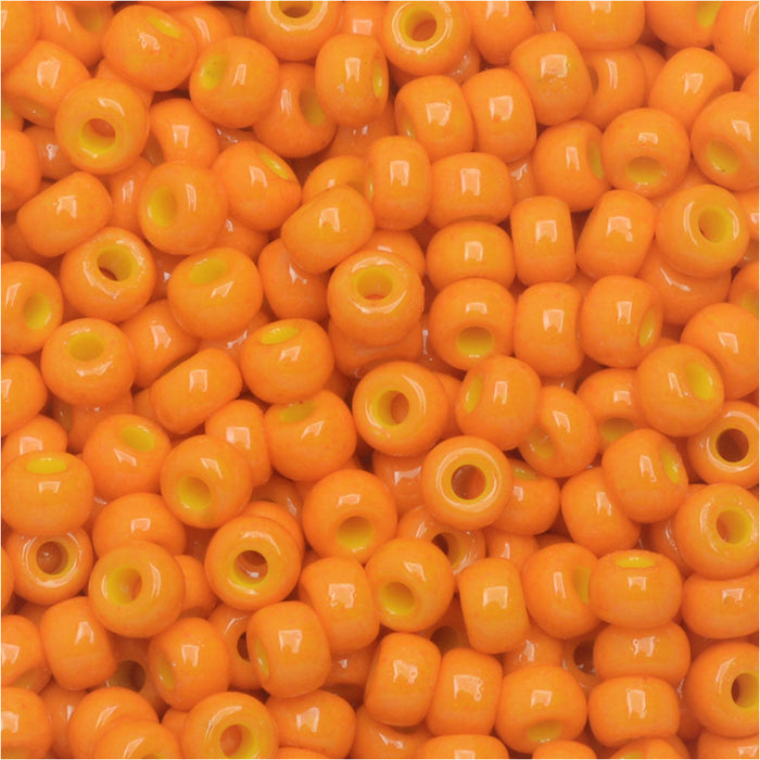 Miyuki Round Seed Beads, 8/0, #94454 Duracoat Opaque Dyed Orange (22 Gram Tube)