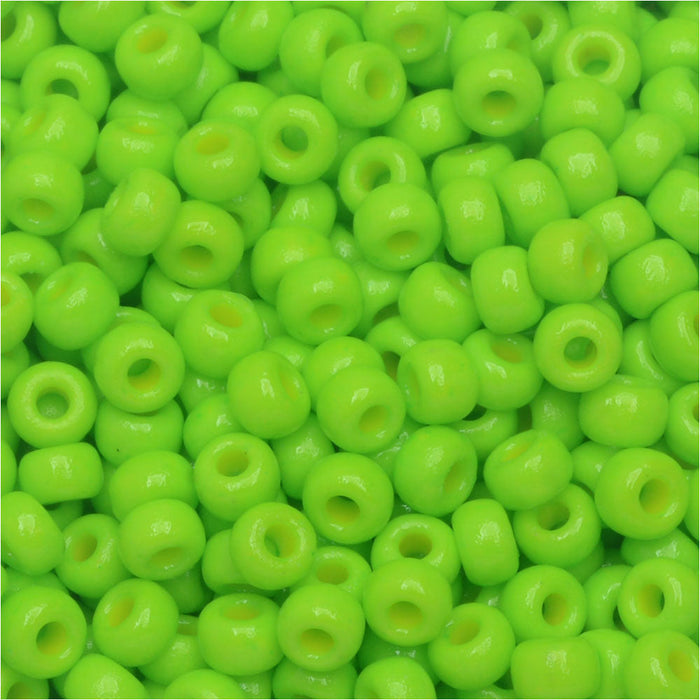 Miyuki Round Seed Beads, 8/0, #94471 Duracoat Opaque Dyed Neon Green (22 Gram Tube)