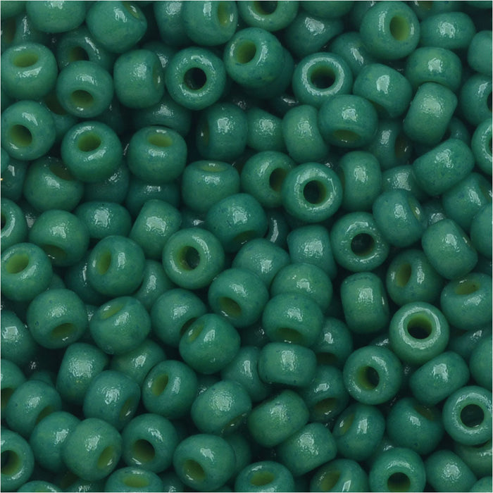 Miyuki Round Seed Beads, 8/0, #94477 Duracoat Opaque Dyed Deep Green (22 Gram Tube)