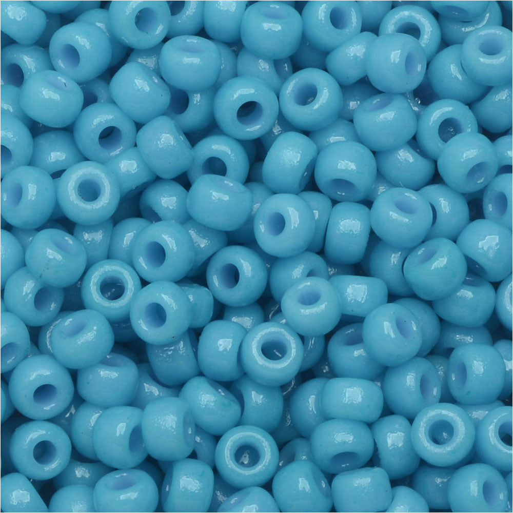 Miyuki Round Seed Beads, 8/0, #94478 Duracoat Opaque Dyed Aqua Blue (22 Gram Tube)