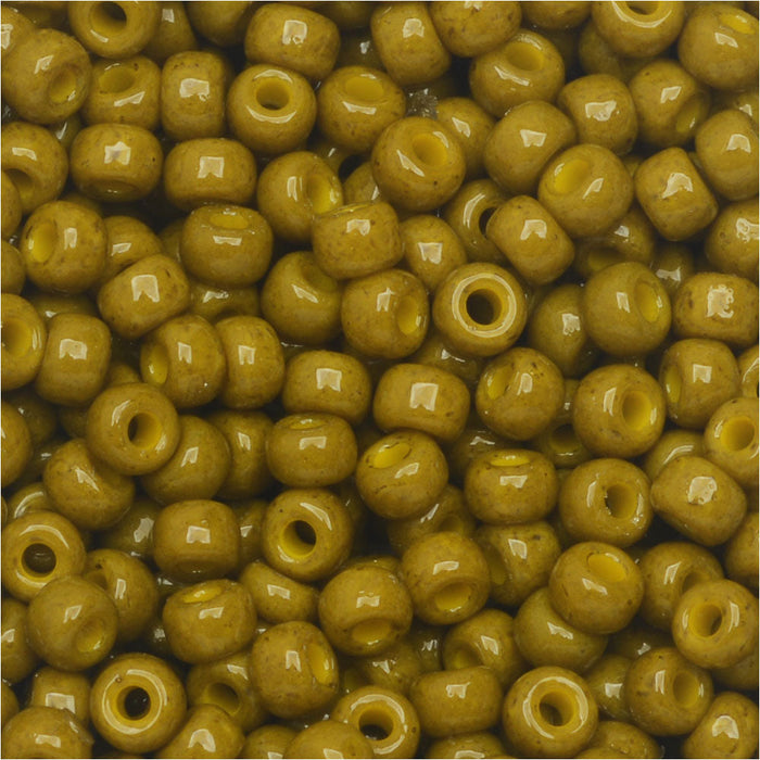 Miyuki Round Seed Beads, 8/0, #94491 Duracoat Opaque Dyed Olive (22 Gram Tube)