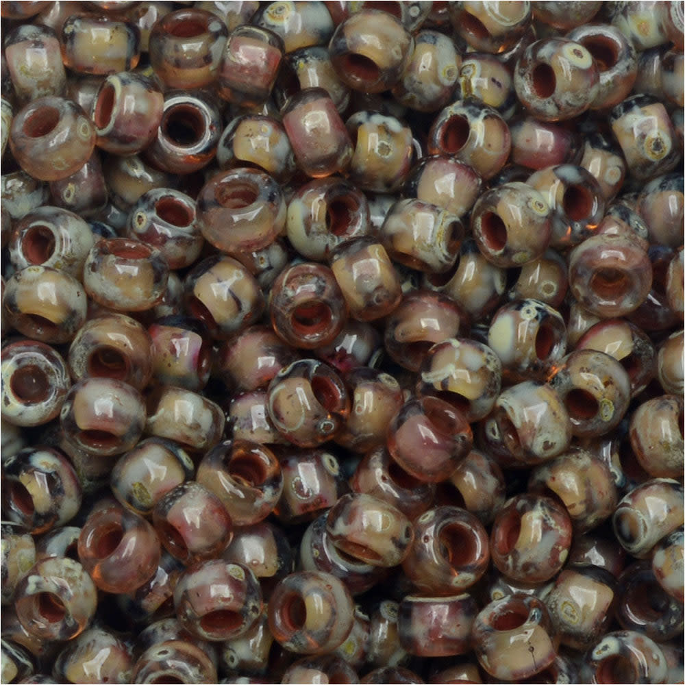 Miyuki Round Seed Beads, 8/0, #94505 Picasso Transparent Light Smoky Topaz (22 Gram Tube)