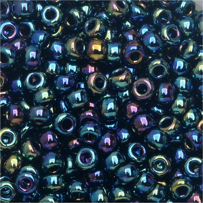 Miyuki Round Seed Beads, 8/0, #9455 Metallic Variegated Blue Iris (22 Gram Tube)