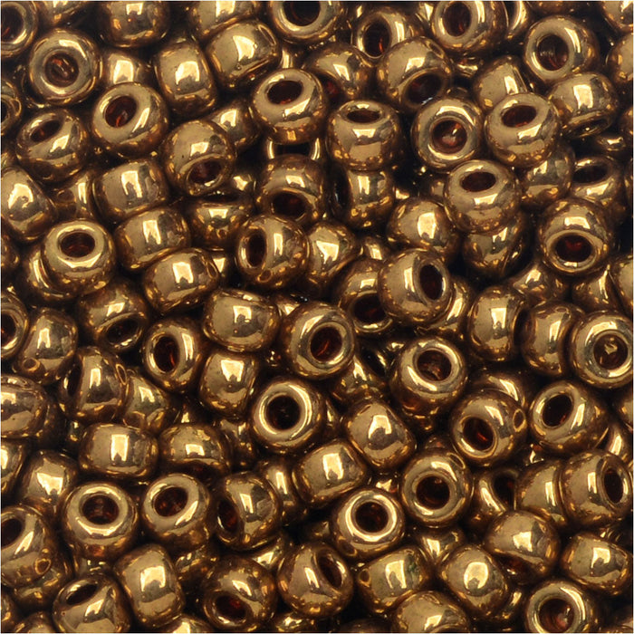 Miyuki Round Seed Beads, 8/0, #9457L Metallic Light Bronze (22 Gram Tube)