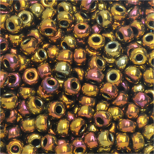 Miyuki Round Seed Beads, 8/0, #9462 Metallic Gold Iris (22 Gram Tube)