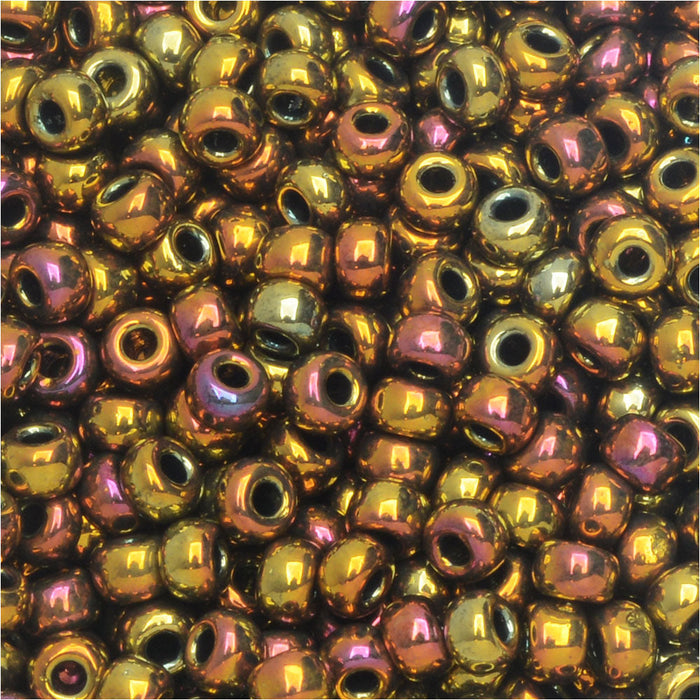 Miyuki Round Seed Beads, 8/0, #9462 Metallic Gold Iris (22 Gram Tube)