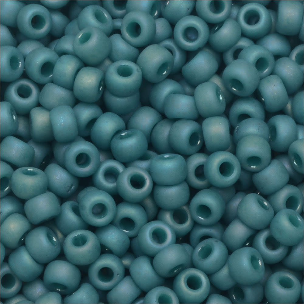 Miyuki Round Seed Beads, 8/0, #94702 Frosted Opaque Glaze Rainbow Peacock (22 Gram Tube)