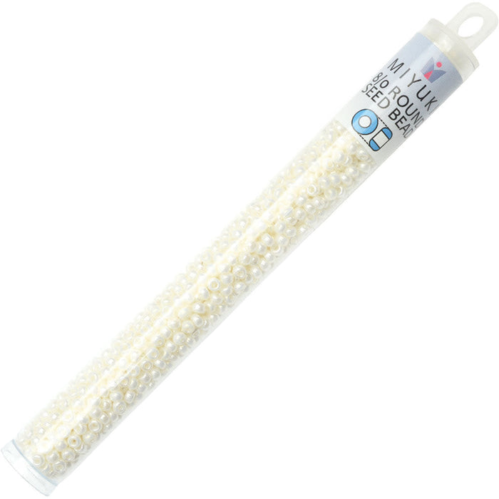 Miyuki Round Seed Beads, 8/0, #9591 Pearl Ceylon (22 Gram Tube)