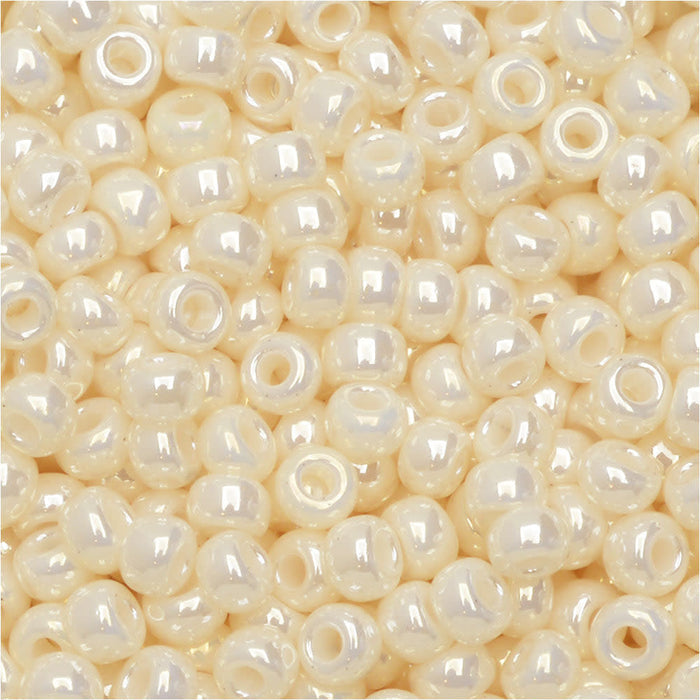 Miyuki Round Seed Beads, 8/0, #9592 Ivory Ceylon (22 Gram Tube)