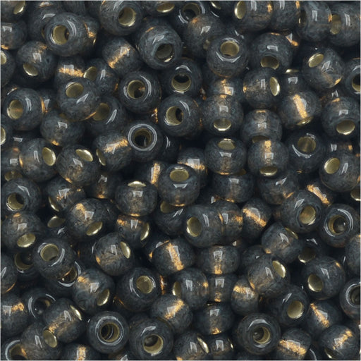 Miyuki Round Seed Beads, 8/0, #9650 Dyed Gray Silver Lined Alabaster (22 Gram Tube)