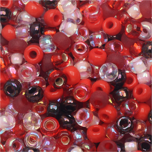Miyuki Round Seed Beads, 8/0, #9MIX05 Transparent Strawberry Fields Mix (22 Gram Tube)