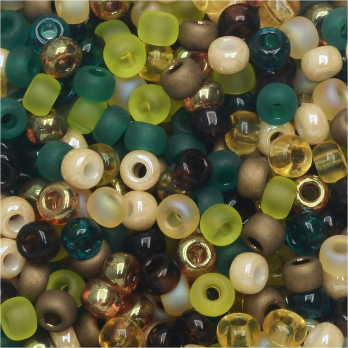 Miyuki Round Seed Beads, 8/0, #9MIX07 Earth Tone Mix (22 Gram Tube)