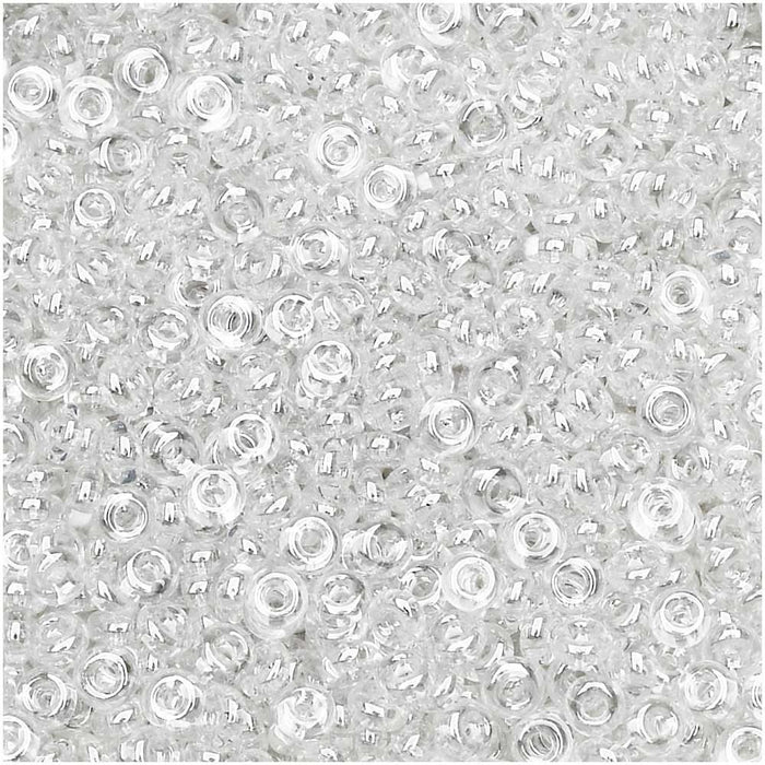 Toho Demi Round Seed Beads, Thin 11/0 (2.2mm), 7.8 Grams, #101 Transparent Lustered Crystal
