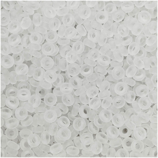 Toho Demi Round Seed Beads, Thin 11/0 (2.2mm), #1F Transparent Frosted Crystal (7.8 Grams)