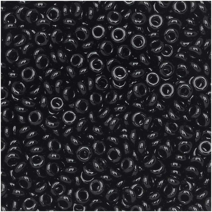 Toho Demi Round Seed Beads, Thin 11/0 (2.2mm) Size, 7.8 Grams, #49 Opaque Jet