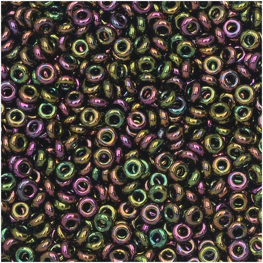 Toho Demi Round Seed Beads, Thin 11/0 (2.2mm) Size, 7.8 Grams, #509 Higher Metallic Purple/Green Iris