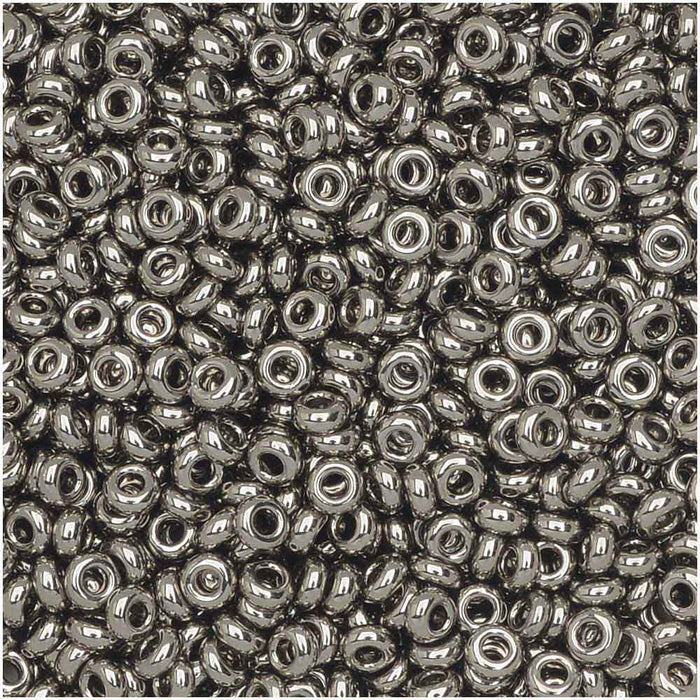 Toho Demi Round Seed Beads, Thin 11/0 (2.2mm) Size, #711 Nickel (7.8 Grams)
