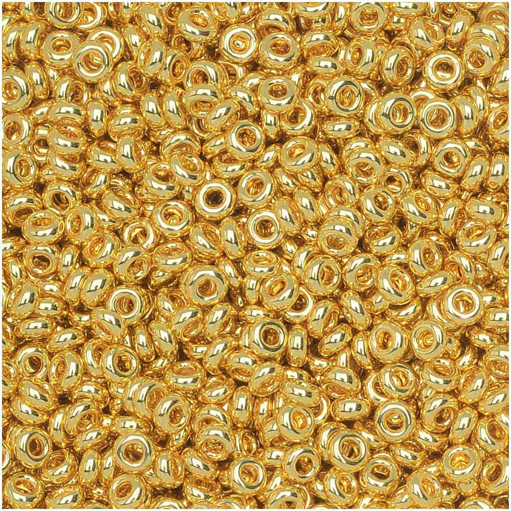 Toho Demi Round Seed Beads, Thin 11/0 (2.2mm) Size, #712 Metallic Gold (7.8  Grams) — Beadaholique