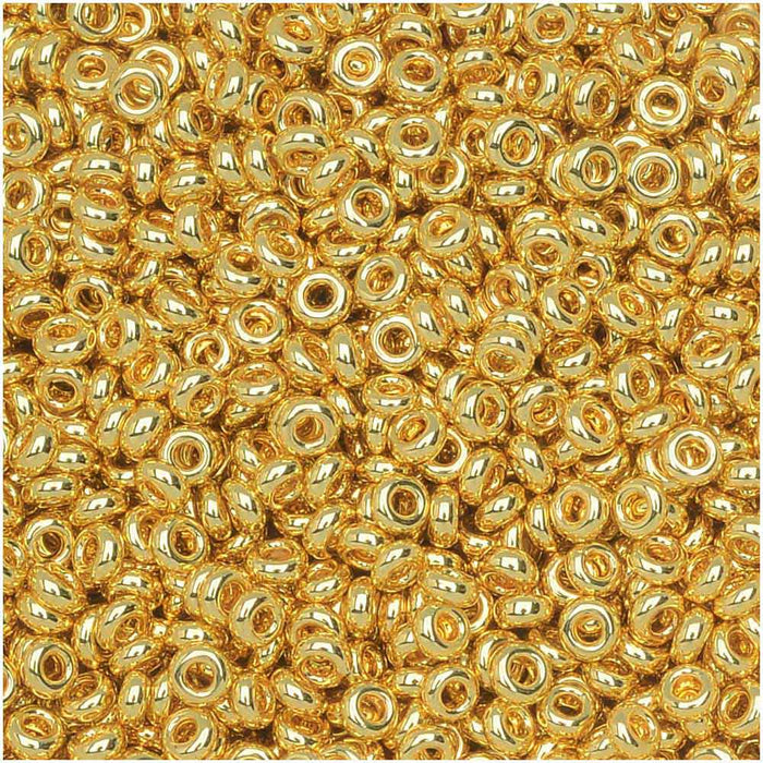 Toho Demi Round Seed Beads, Thin 11/0 (2.2mm) Size, #712 Metallic Gold (7.8  Grams) — Beadaholique