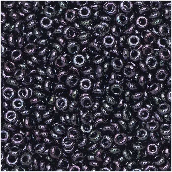 Toho Demi Round Seed Beads, Thin 11/0 (2.2mm), #90 Metallic Amethyst Gun Metal (7.8 Grams)