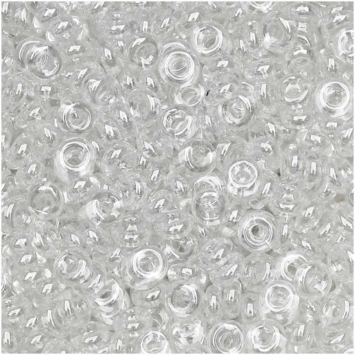 Toho Demi Round Seed Beads, Thin 8/0 (3mm), 7.4 Grams, #101 Transparent Lustered Crystal