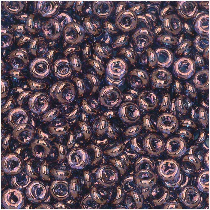 Toho Demi Round Seed Beads, Thin 8/0 (3mm) Size, #201 Gold Lustered Amethyst (7.4 Grams)