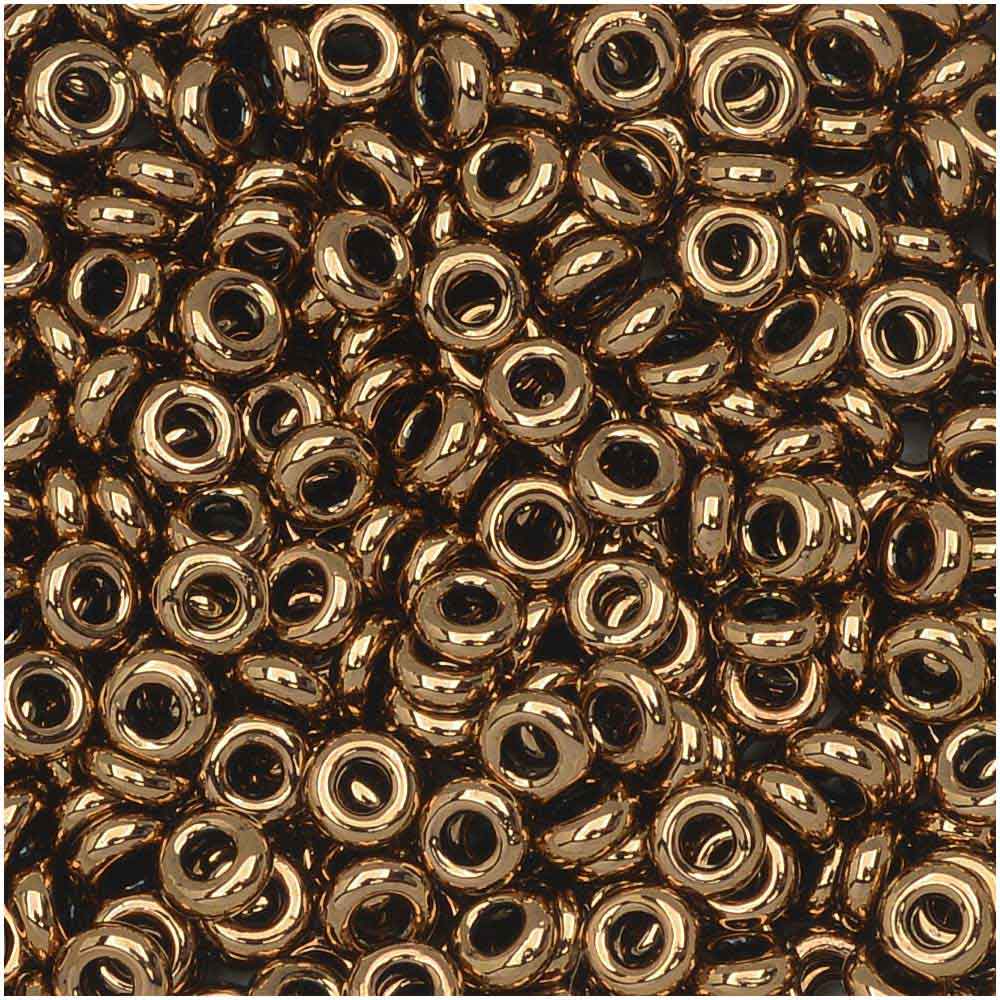 Toho Demi Round Seed Beads, Thin 8/0 (3mm) Size, 7.4 Grams, #221 Bronze