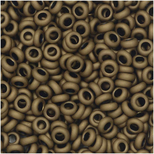 Toho Demi Round Seed Beads, Thin 8/0 (3mm) Size, 7.4 Grams, #221F Frosted Bronze