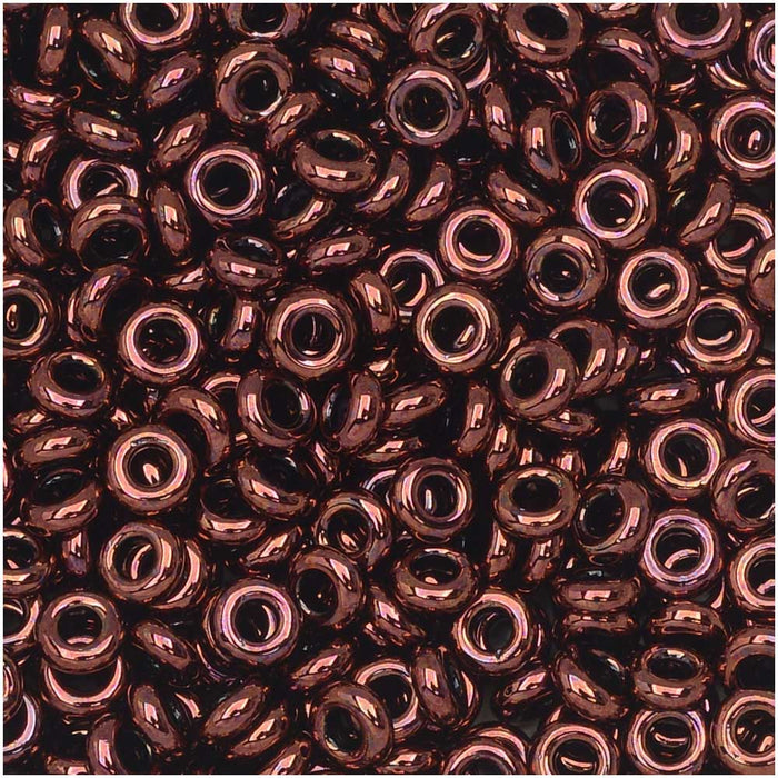 Toho Demi Round Seed Beads, Thin 8/0 (3mm) Size, 7.4 Grams, #222 Dark Bronze