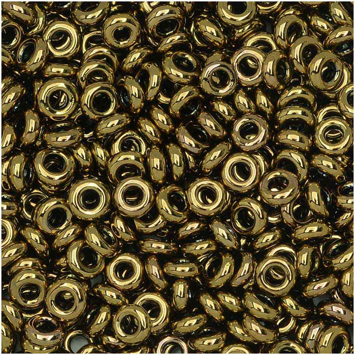 Toho Demi Round Seed Beads, Thin 8/0 (3mm) Size, 7.4 Grams, #223 Antique Bronze
