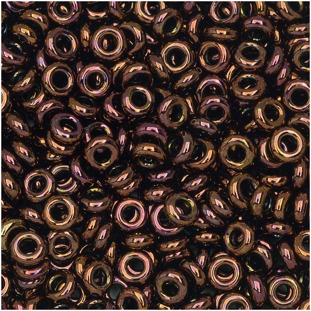 Toho Demi Round Seed Beads, Thin 8/0 (3mm) Size, #224 Olympic Bronze (7.4 Grams)