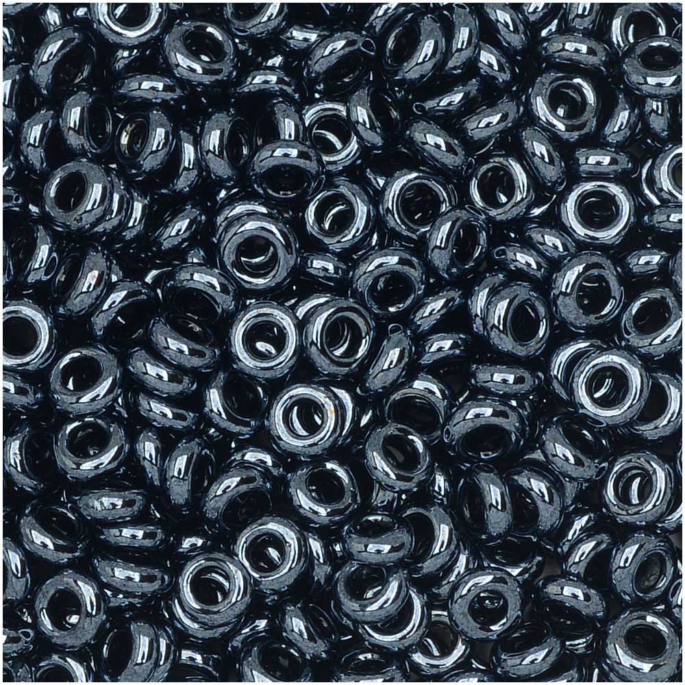 Toho Demi Round Seed Beads, Thin 8/0 (3mm) Size, #81 Metallic Hematite (7.4 Grams)