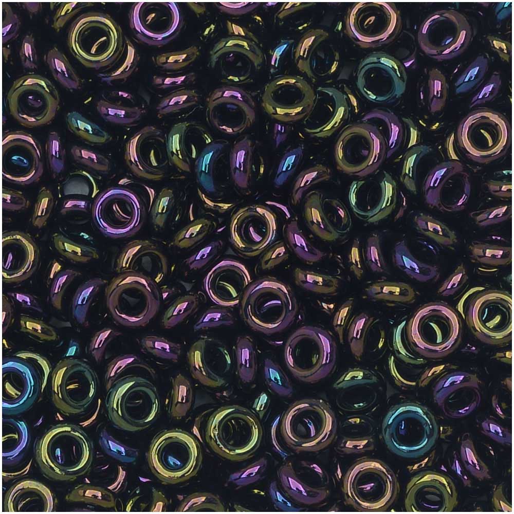 Toho Demi Round Seed Beads, Thin 8/0 (3mm) Size, #85 Metallic Iris Purple (7.4 Grams)