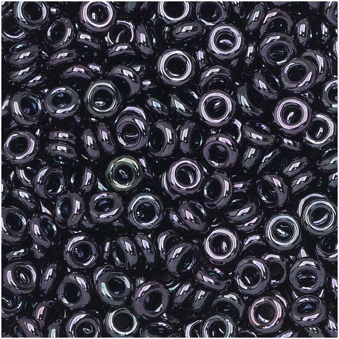 Toho Demi Round Seed Beads, Thin 8/0 (3mm), 7.4 Grams, #90 Metallic Amethyst Gun Metal