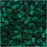 Miyuki 4mm Glass Cube Beads Transparent Matte Emerald Green 147F 10 Grams