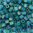 Miyuki 4mm Glass Cube Beads 'Transparent Frosted Teal AB' #2405FR 10 Grams