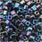 Miyuki 4mm Glass Cube Beads Opaque Black AB #401R 10 Grams